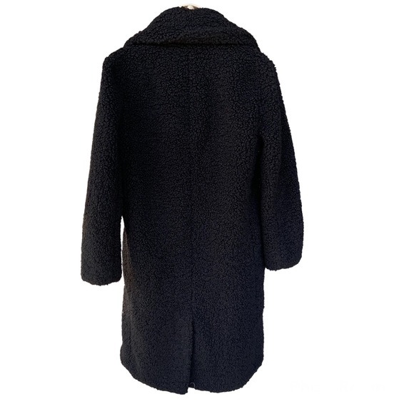 J. Crew Teddy Sherpa Black Double Breasted Coat #BA548 Medium Petite - Picture 5 of 8